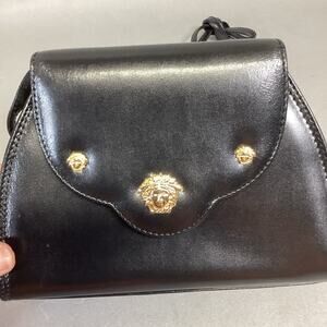 Vintage Maraolo Black Genuine Leather Shoulder Bag Made in Italy